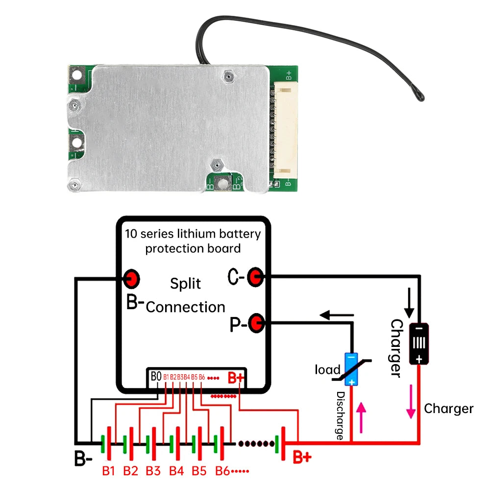 10S 36V 30A Lithium Battery Protection Board Electric Vehicle Battery Protection Board BMS With Balance