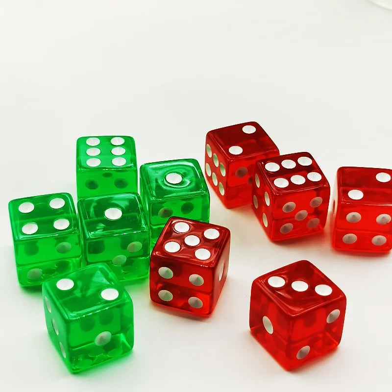10Pcs Liquid Colored Square Dice 6 Sided D6 Dice Set 6 Faces 16mm Casino Game Dice With Square Edges Dice For Pub Board Game