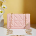 Solid color triangular diamond grid embroidered small square bag, crossbody bag, fashionable and versatile single shoulder bag