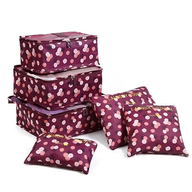 6/7 Piece Set Travel Storage Bag Large Capacity Luggage Clothes Sorting Organizer Set Suitcase Pouch Case Shoes Packing Cube Bag