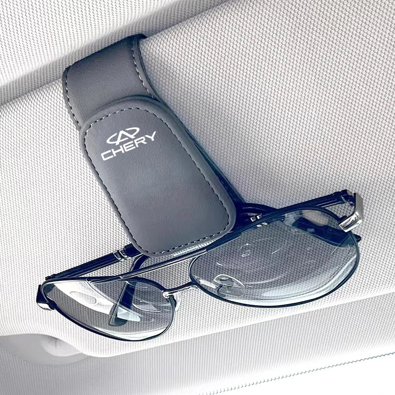 Car Interior Glasses Clip Leather Storage Holder Accessories For Chery EQ7 E3 Tiggo 7 QQ 5x Pro 4 3 Fulwin 2 X1 5 8 T11 Arrizo 6