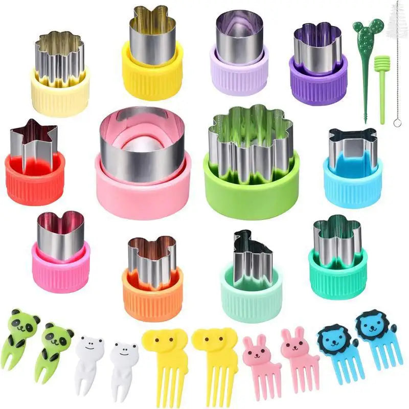 Animals Mini Vegetable Fruit Cutters Shapes Set for Kids Children DIY Cute Cookie Biscuits Cutter Food Bread Stamps Maker Mold