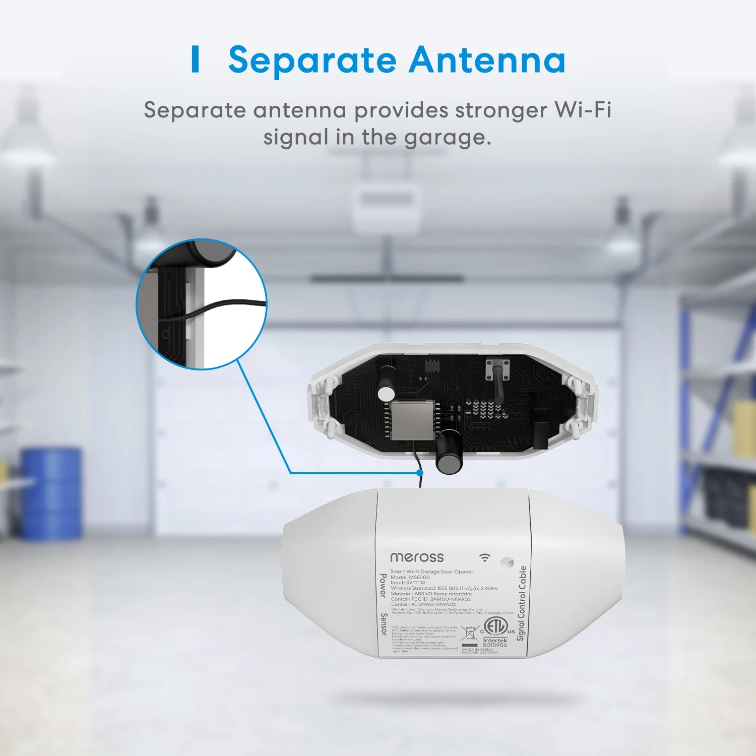 Meross HomeKit Smart WiFi Garage Door Opener, Works with Apple HomeKit, Siri, CarPlay, Alexa, Google Assistant and SmartThings