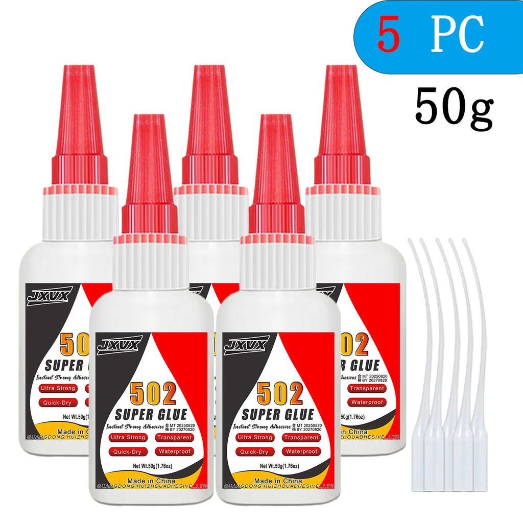 Super Cyanoacrylate 502 for Repairing Metal, Plastic, and Glass – 20/50g – 5-Second Quick-Drying Instant Adhesive