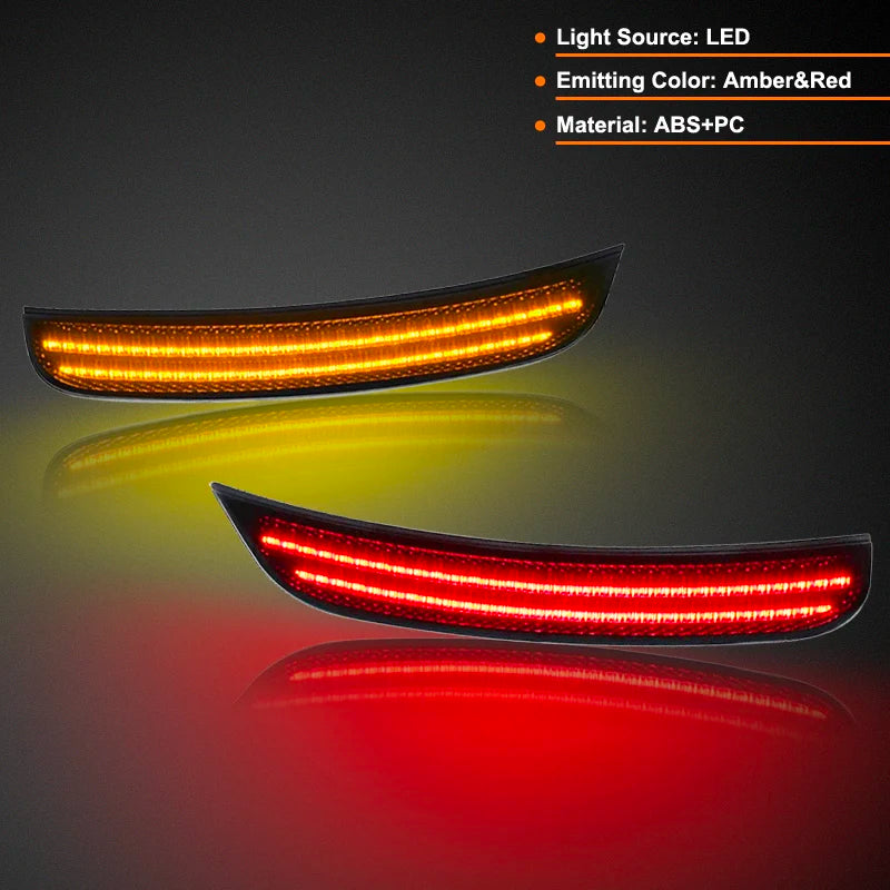 For Chrysler 300 2015-2022 Clear & Smoked Lens LED Side Marker Lamp Amber Front Red Rear Side Fender Reflector Lights
