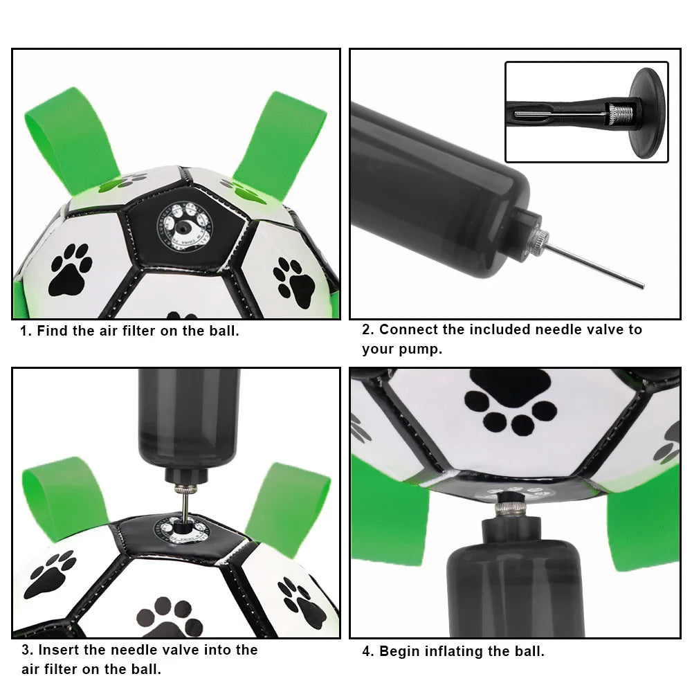 Dog Bite Chew Balls Pets Accessories With Grab Tabs Interactive Pet Football Toys Puppy Outdoor Training Soccer 15cm