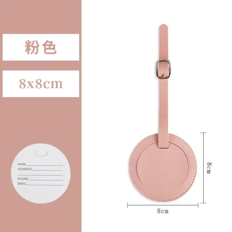 1PC PU Leather Luggage Tag Women Men Flight Holiday Travel Accessories Suitcase Tags Name ID Address Lable Bag Tags for Luggage