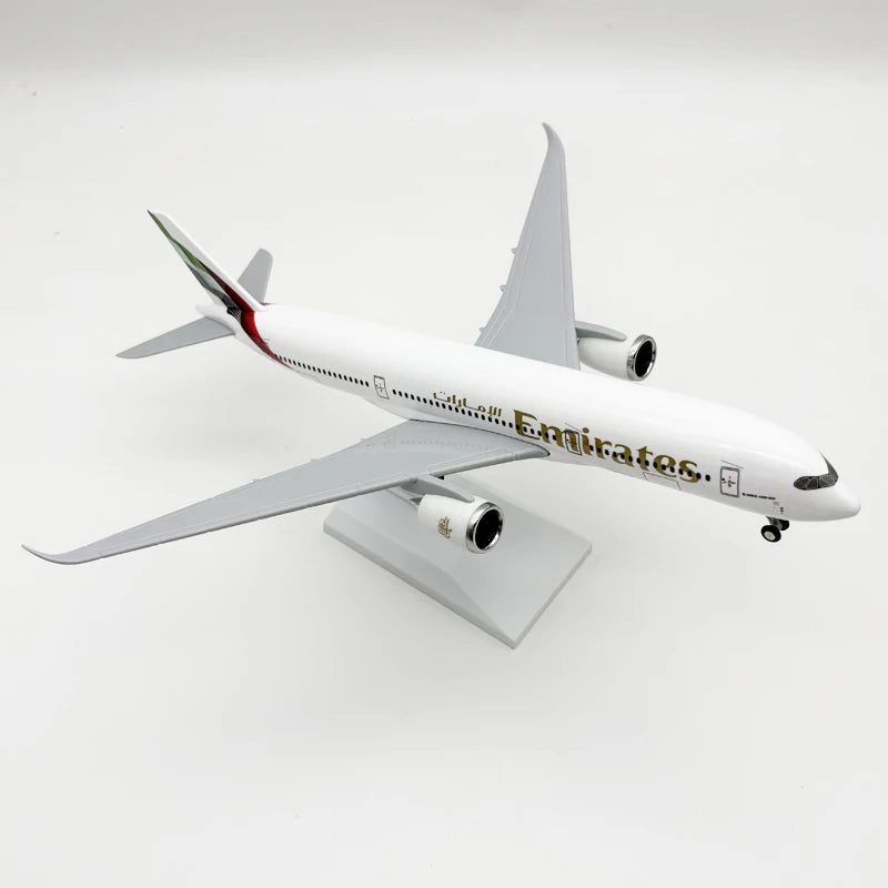 30CM Aircraft Model Planel United Arab Emirates Airline A350 Resin Diecast Airplane with wheels base Collected Gift By Aviation