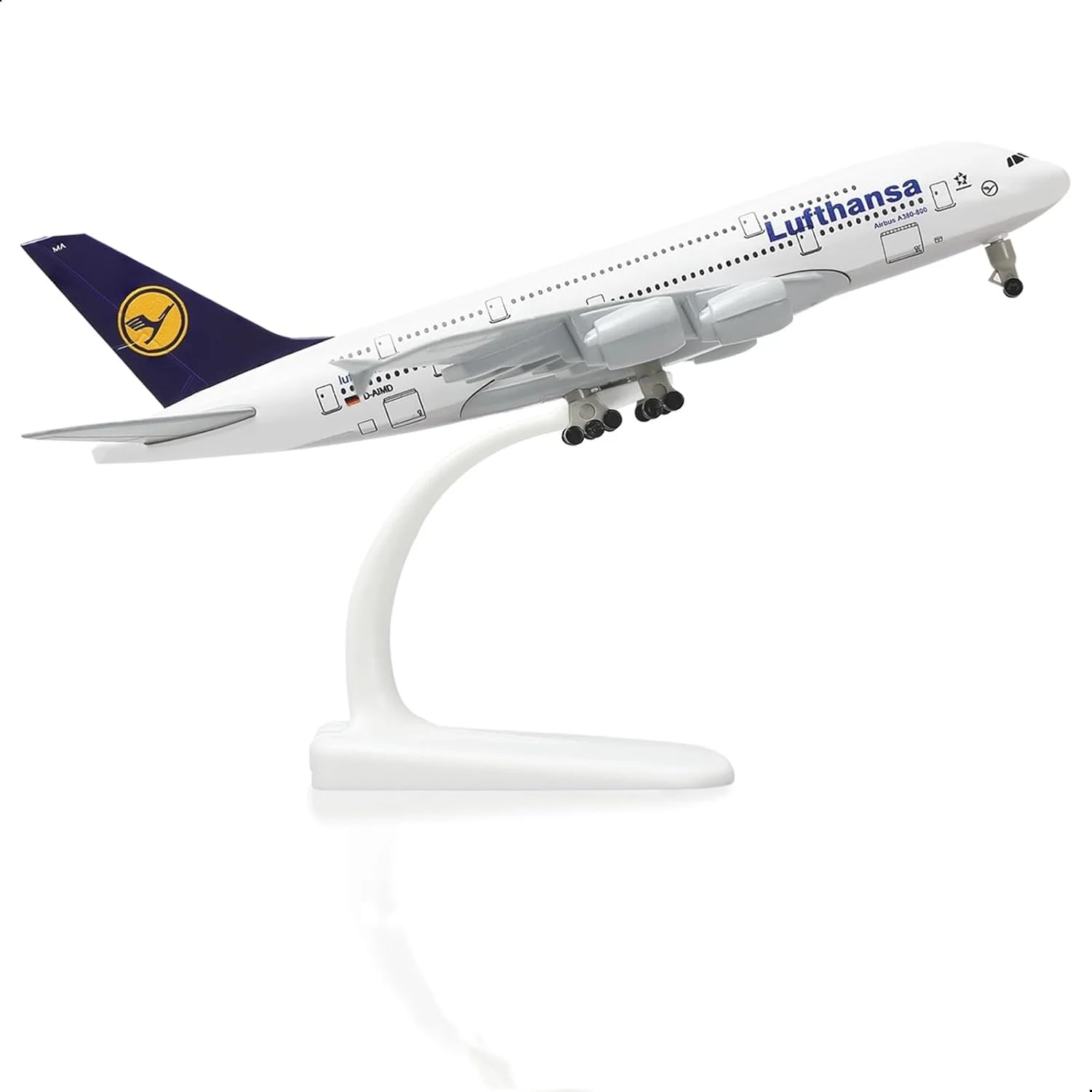 Toy planes A380 German 1/300 scale aircraft lufthansa model plane 20CM Die-cast Metal miniature airplane Enthusiast Gift Display