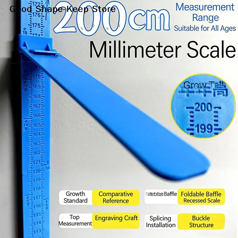 dailyKids Height Measuring Wall Sticker 2M Growth Chart Ruler with Cartoon Design for Bedroom Nursery Home Height Tracker