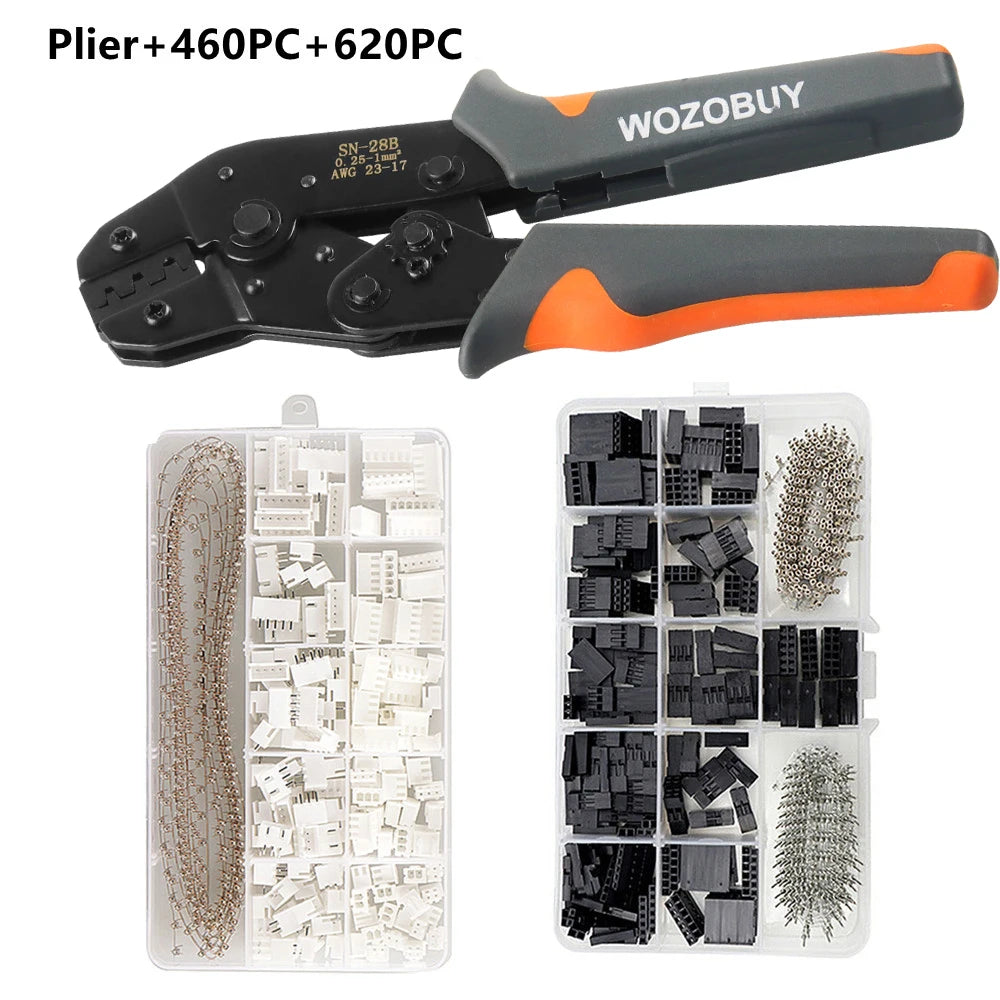 Crimper for Micro Connector Pin or Crimping Tool Kit,AWG23-17 Crimping Pliers for JST, Dupont, Molex, AMP EI Series