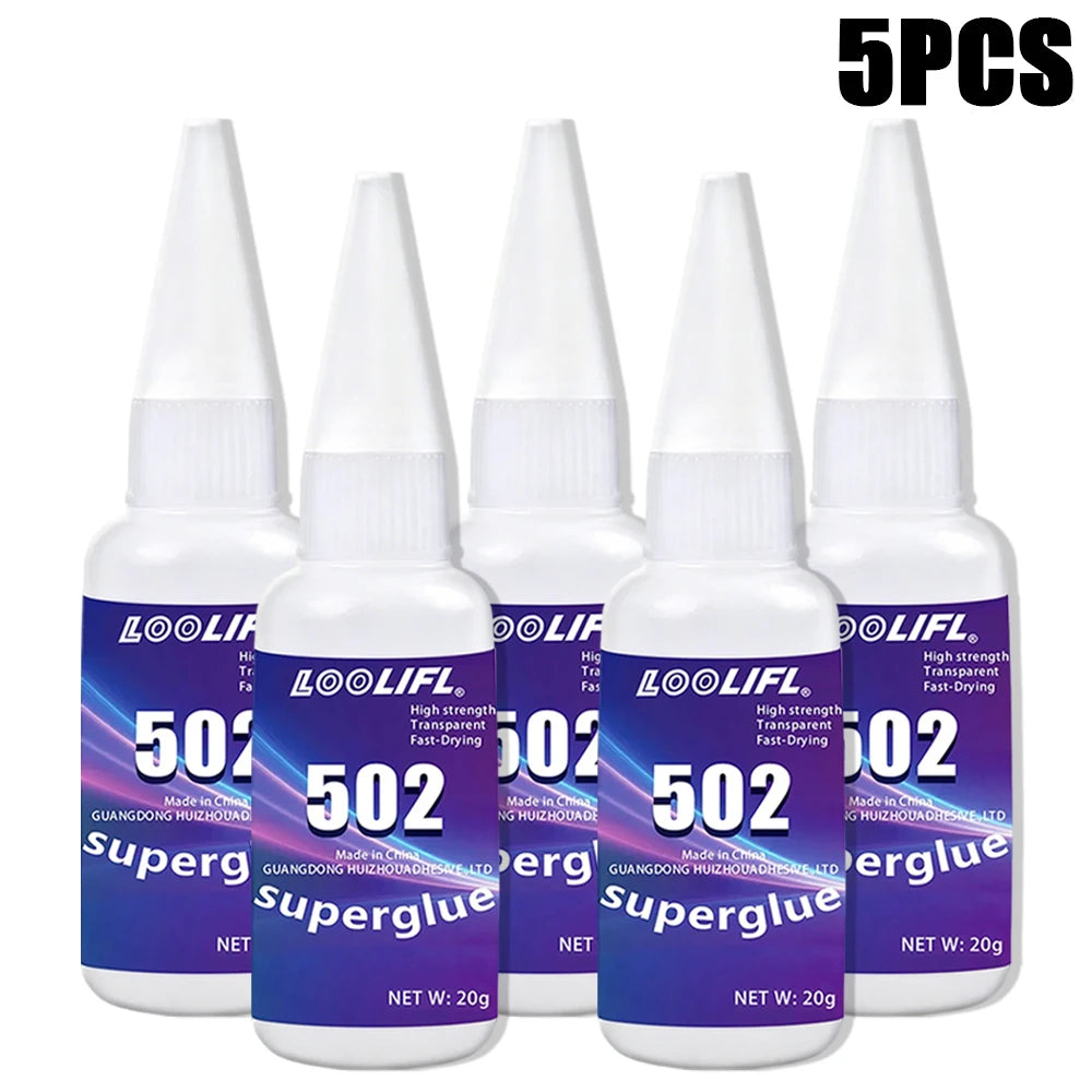 502 Super Instant Glue High Strength Fast Dry Clear Repair Universal Cyanoacrylate Adhesive for Metal Plastic Wood Ceramic Glass