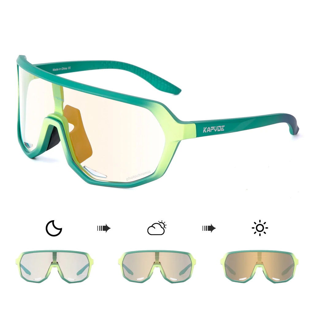 Photochromic Cycling Sunglasses Kapvoe Women Man Luxury Gold Glasses Driving Fishing Fashion Travel Golf Women Bike Goggles