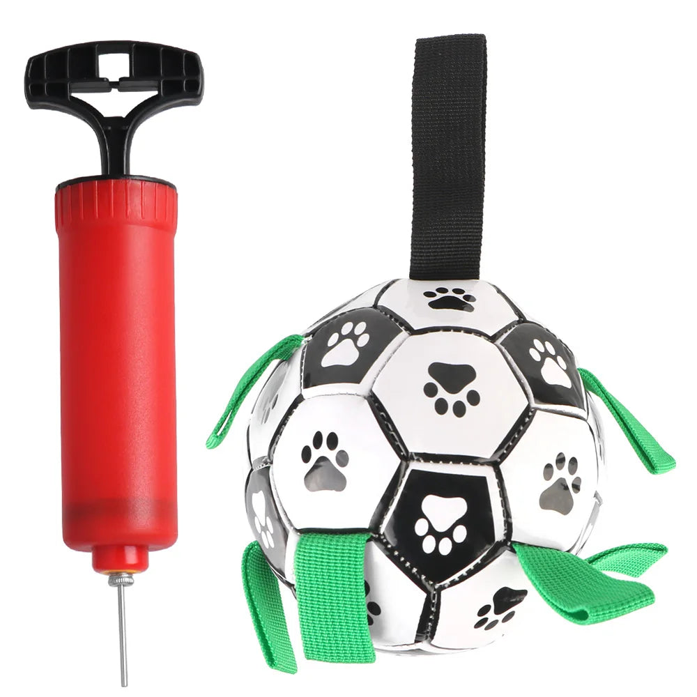 Dog Bite Chew Balls Pets Accessories With Grab Tabs Interactive Pet Football Toys Puppy Outdoor Training Soccer 15cm