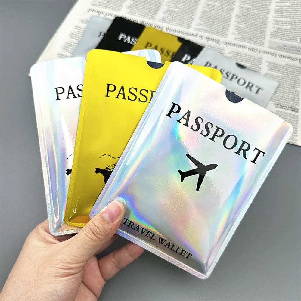 Aluminum foil passport protective case, anti-magnetic and anti-theft brush, laser aircraft version passport holder A-DH