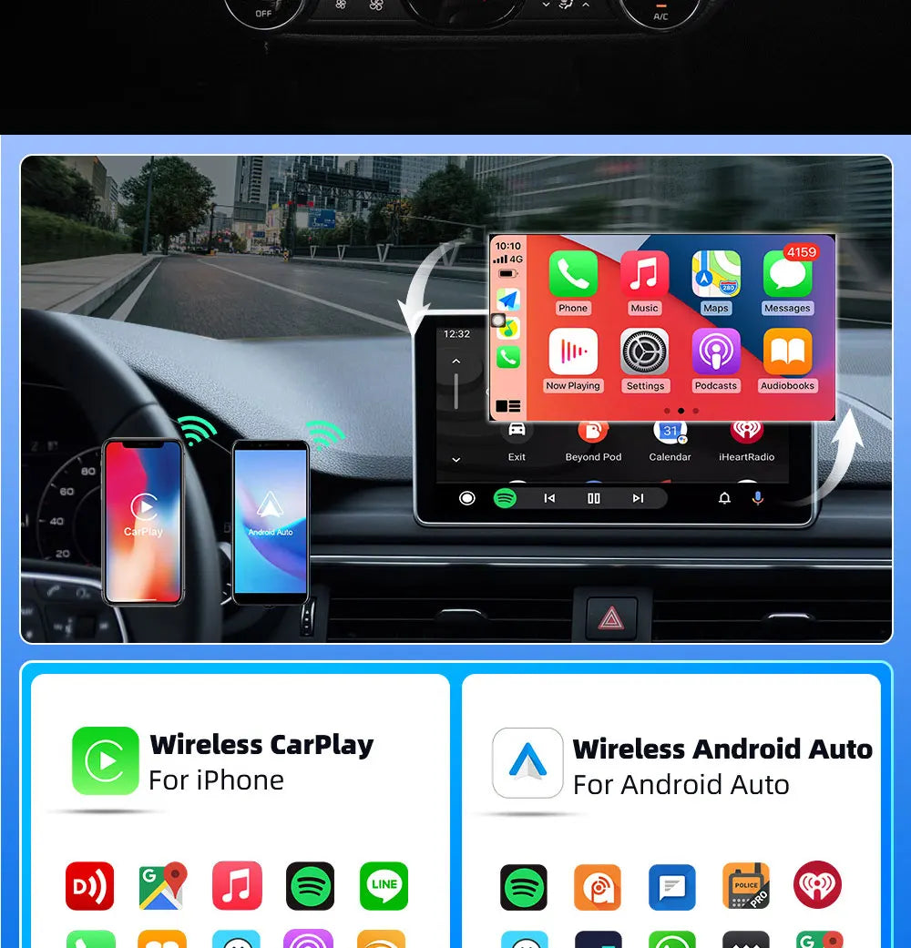 Wireless Carplay Adapter with Ultra-Mini USB Design for Apple CarPlay & Android Auto,Plug and Play, Fast Stable Connection