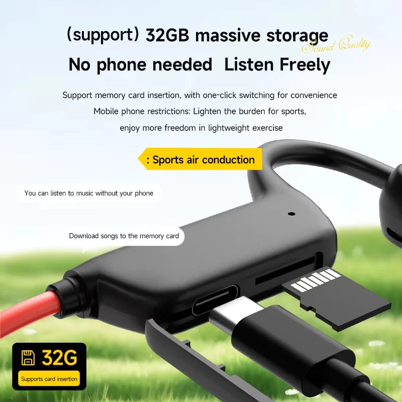 Bone Conduction Headset Wireless Swimming Headphone IPX8 Bluetooth 5.4 With Microphone Waterproof Exercise Fitness 2026