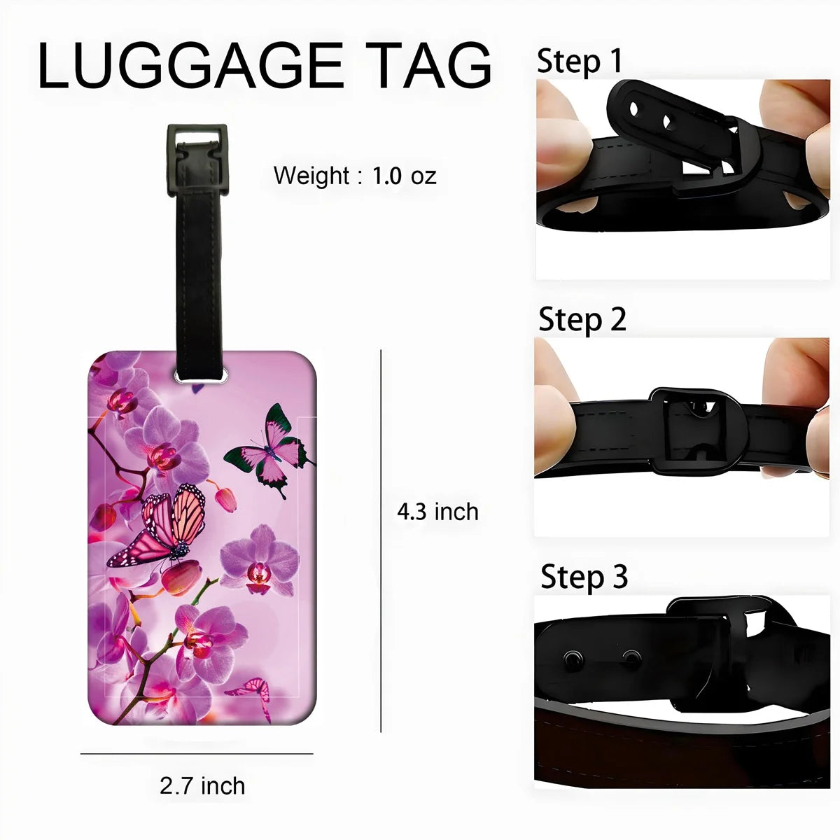 Butterfly Luggage Tags – Fun ID Labels for Suitcases, Backpacks & Travel Bags – Unique Travel Accessories for Teens & Adults