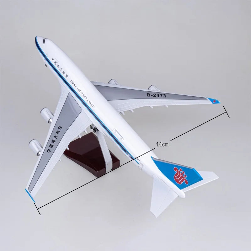 Scale 47cm Diecast Airplane B747 China Southern Civil Cargo Aircraft Resin Model Plane Kit With Wooden Base Aviation Hobby Gift