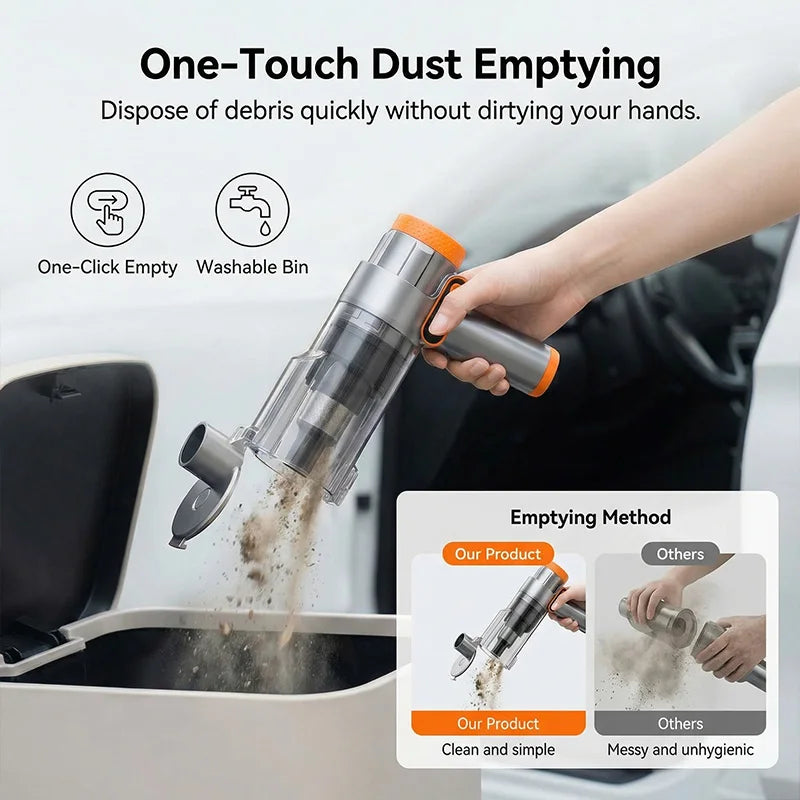 Cordless Wireless Car Vacuum Cleaner, Powerful Handheld Mini Vacuum, Portable Rechargeable Vacuum Cleaner for Car Home Dual Use