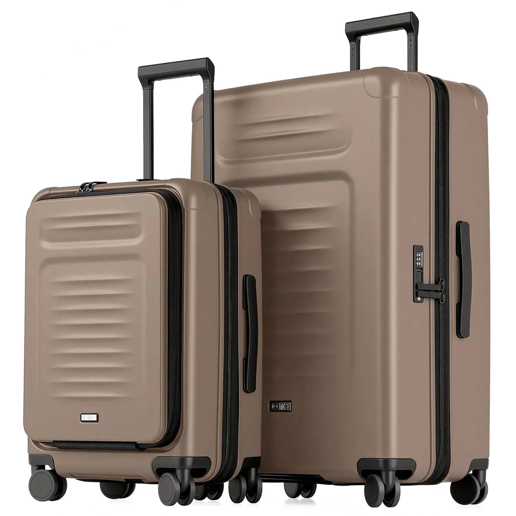 2 Piece Expandable Hardside Luggage Set Carry On & Large Checked Suitcase Spinner Wheels Travel Bags, Customized