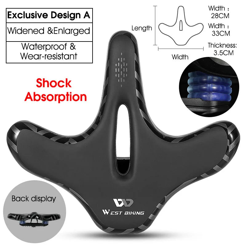 WEST BIKING Bicycle Seat Cushion Comfortable Bicycle Saddle Bike Riding Mountain Bike Big Butt Seat Cushion Bike Parts