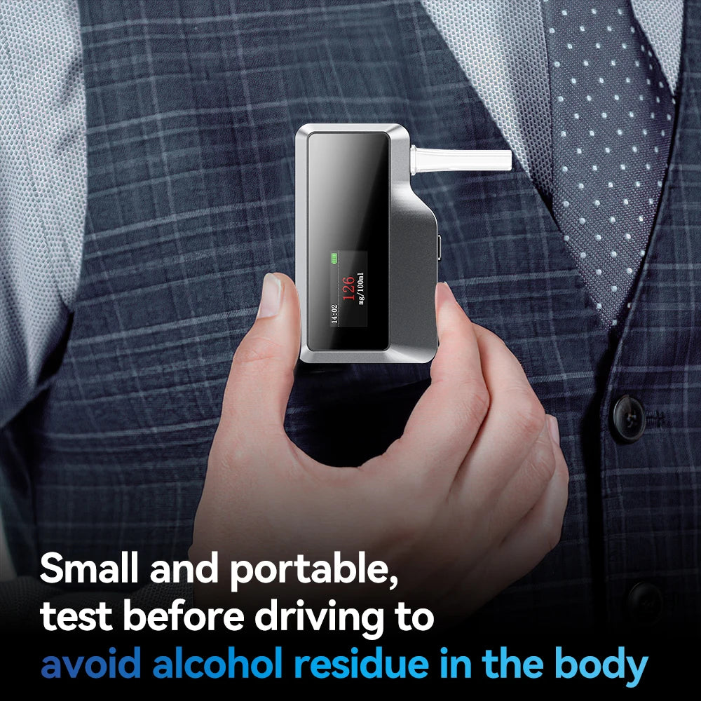 Newest Design Breathalyzer Alcohol Tester HM05, Personal Breath Alcohol Detector, Portable Digital  Electrochemical Sensor