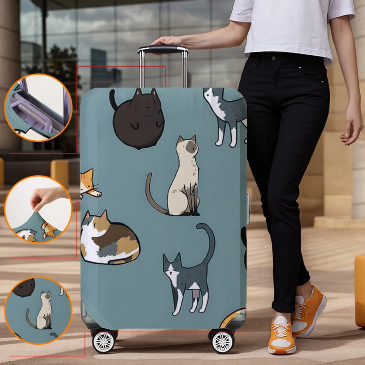 Luggage Cover Protector Elastic Waterproof Dustproof For 18-32 Inch Suitcase Travel Accessories
