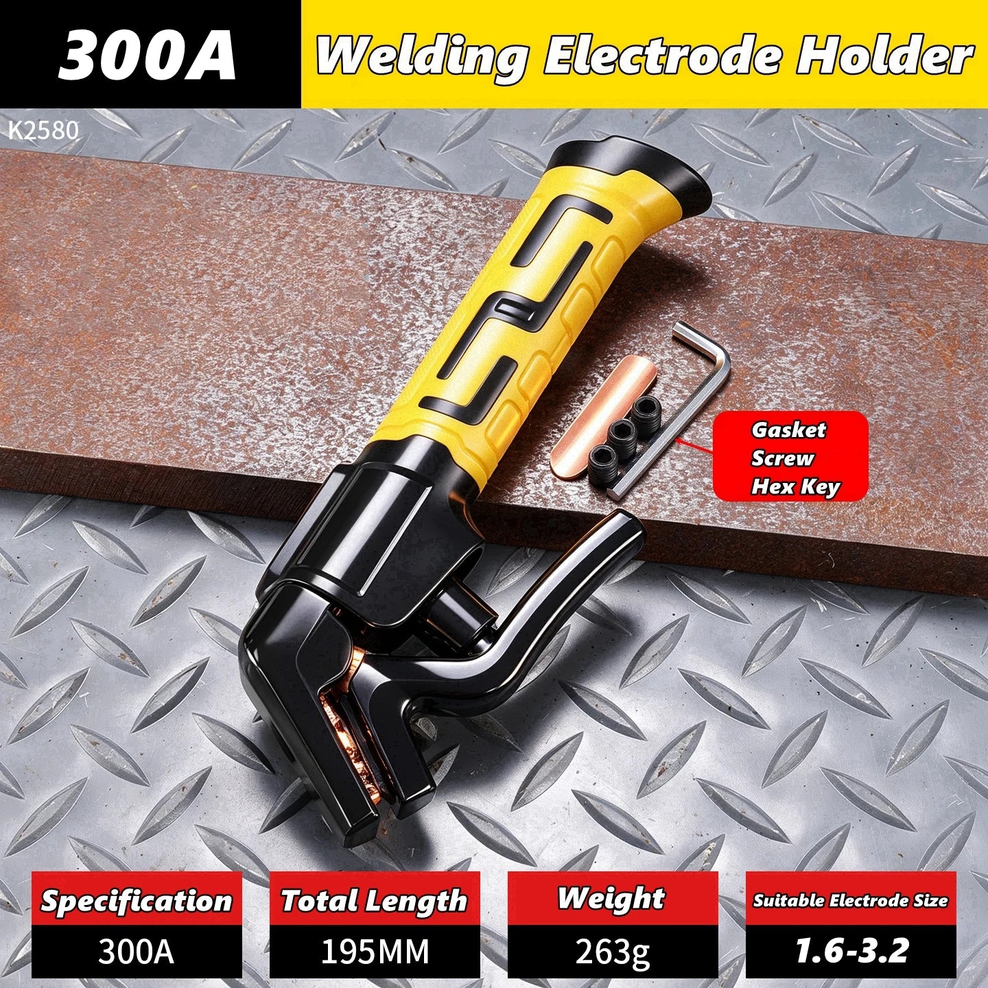 Copper Cable Welding Electrode Holder Heat Resistant Anti-Scalding Welding Clamp Anti-Drop Stable Welding Accessories