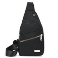 Solid Color Quilted Fanny Pack Casual Large Capacity Zipper Chest Belt Bum Bag Adjustable Sling Bag for Daily Use Lightweight