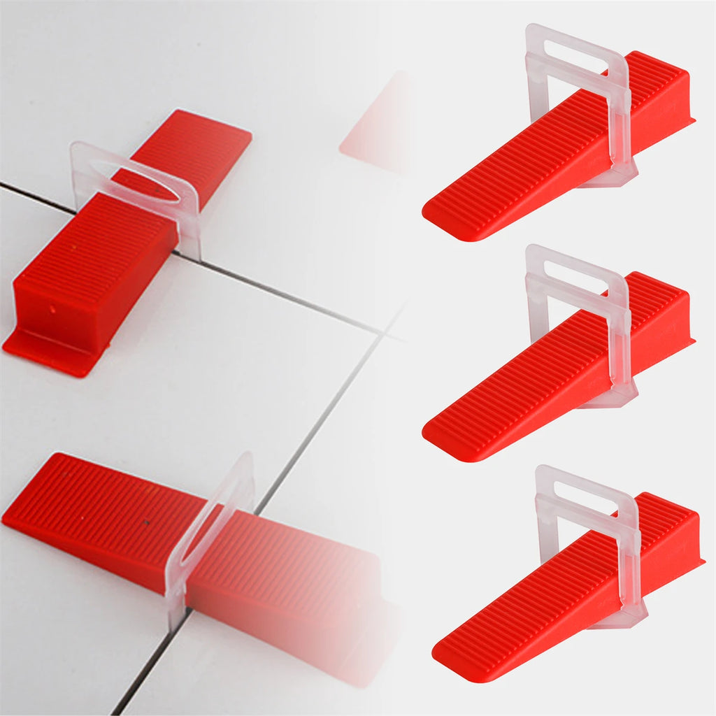 Plastic Tile Flat Leveling System Tools 100/200/500Pcs Tile Adjustment Clips Pliers Wedges Tile Laying Ceramic Wall Construction