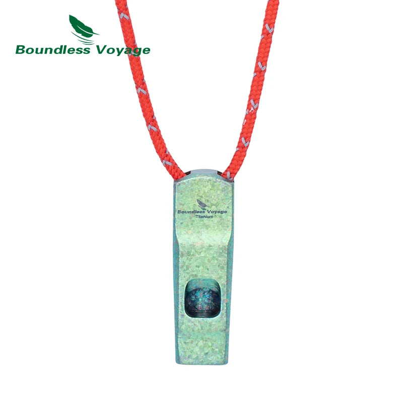 Boundless Voyage Titanium Whistle 120dB Emergency Survival Safety Gear Camping Loud Signal Whistle with Lanyard