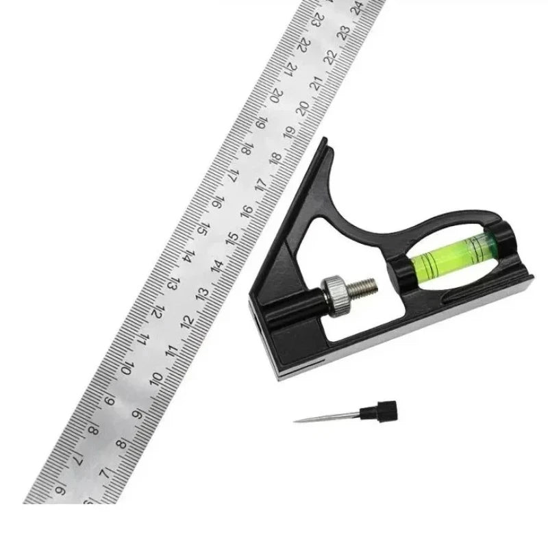 300mm Stainless Steel Angle Combination Square Ruler Horizontal Movable Carpenter Woodworking 45 Degree Right Level Moving