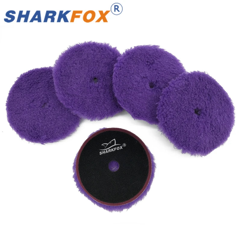 Sharkfox Car Polishing Pad Wool Buffing Pads Waxing Polishing Disc Cleaning Scratch Removal Tool 5/6 Inch Self-Adhesive