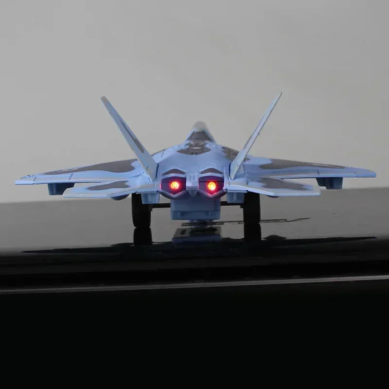 F22 Raptor Fighter Jet Alloy Fighter Aircraft Serie Soundlight Echo Military Metal Model Scenic Area Exhibition Gift