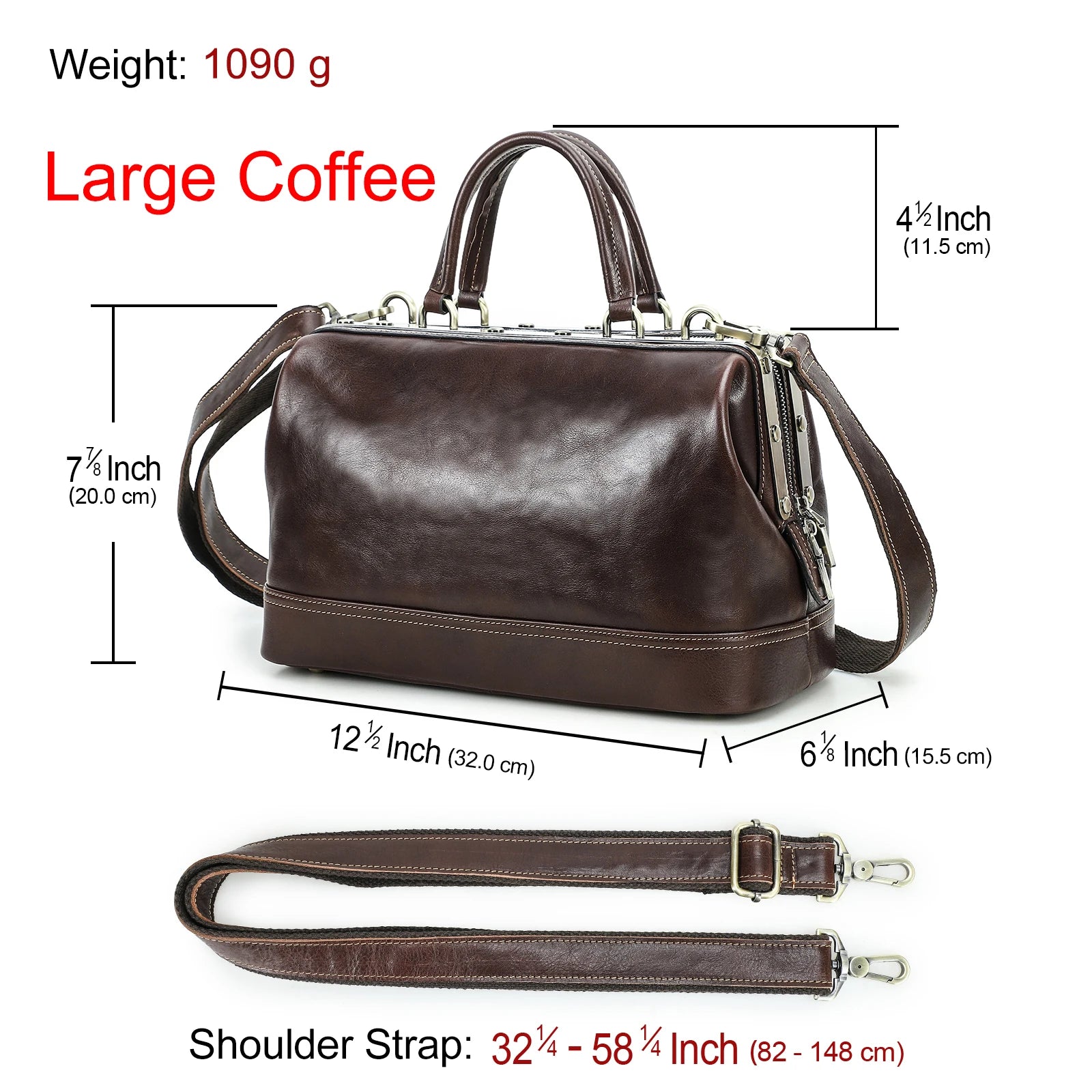 CONTACT'S Genuine Leather Shoulder Bags for Women Luxury Designer Doctor Bags Top Handle Bags Metal Frame Tote Handbags Ladies