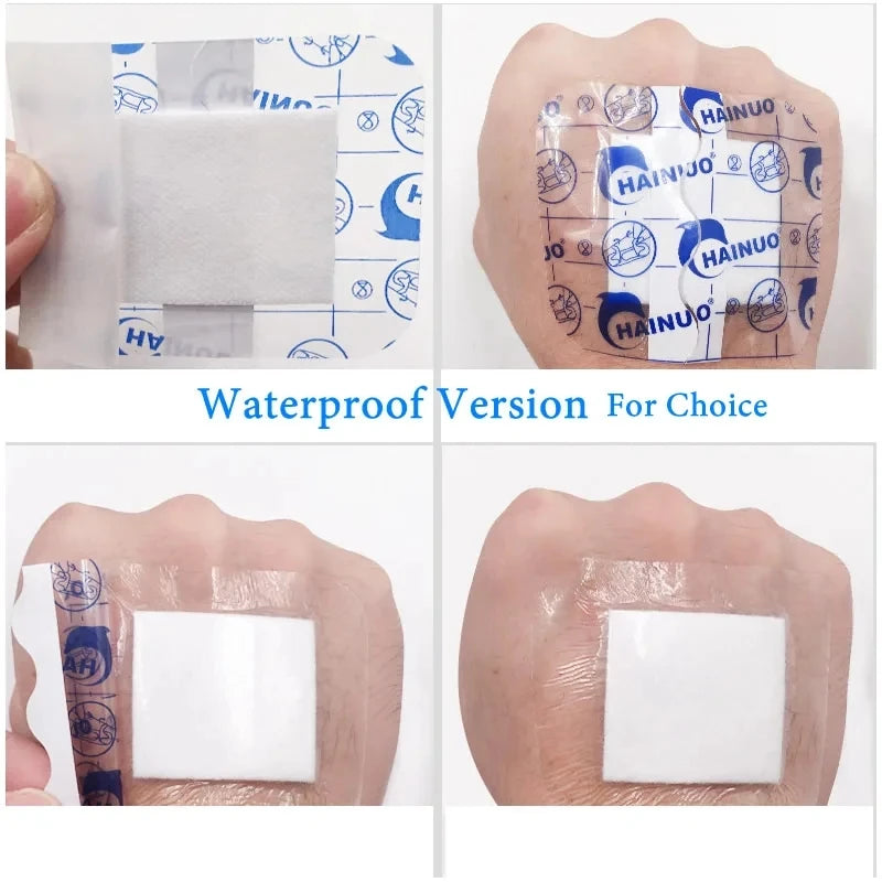 10pcs Waterproof Breathable Sterile Dressing Plaster Wound Hemostasis Sticker Cushion Adhesive First Aid Bandage Emergency Kit