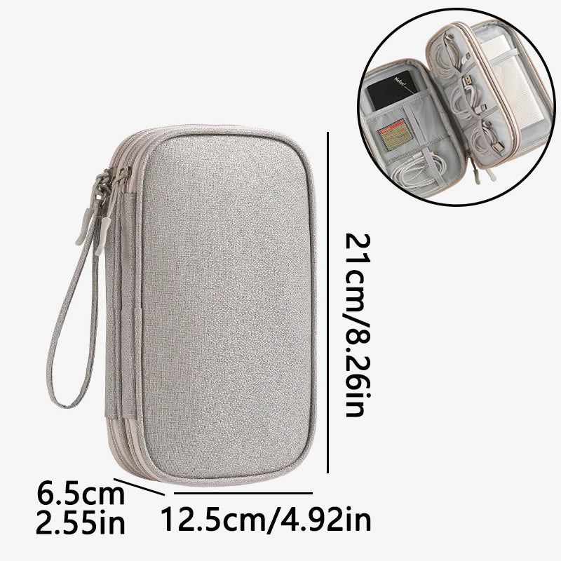 1 New Data Cable storage Bag Travel Storage Bag Portable Waterproof Double-layer Storage Bag Wire Storage Box
