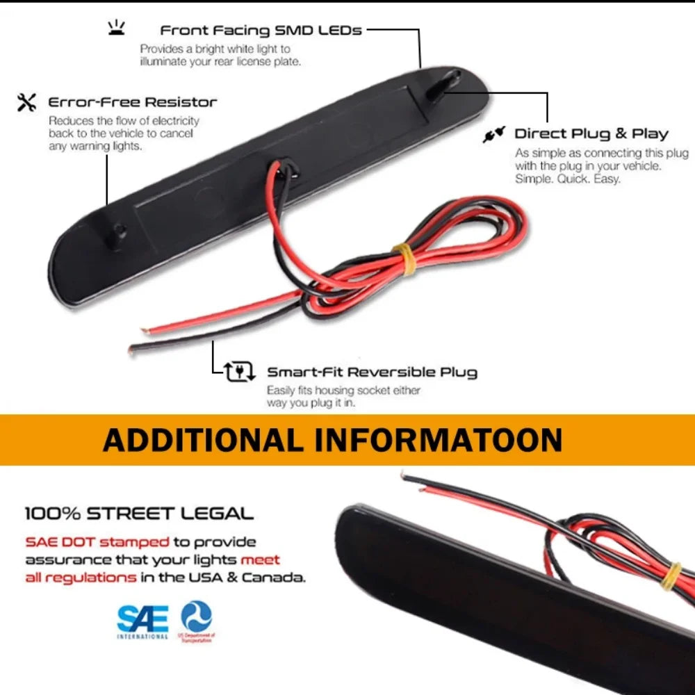 Car LED Rear Bumper Side Marker Lights For Ford Mustang 1994 1995 1996 1997 1998 Clearance Light Parking Light Fender Flare Lamp