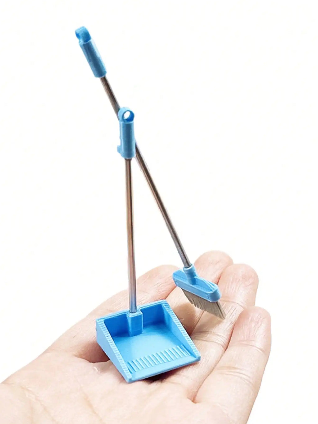 1set 1/12 Scale Miniature Doll House Cleaning Tools: Tiny Broom And Dustpan Model, Sanitation Decoration Accessories For Bathroo
