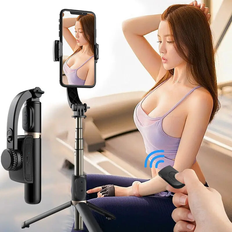 Q08 Bluetooth Handheld Gimbal Stabilizer Selfie Stick Expandable Handheld Monopod Mini Tripod for Android IOS Gimb