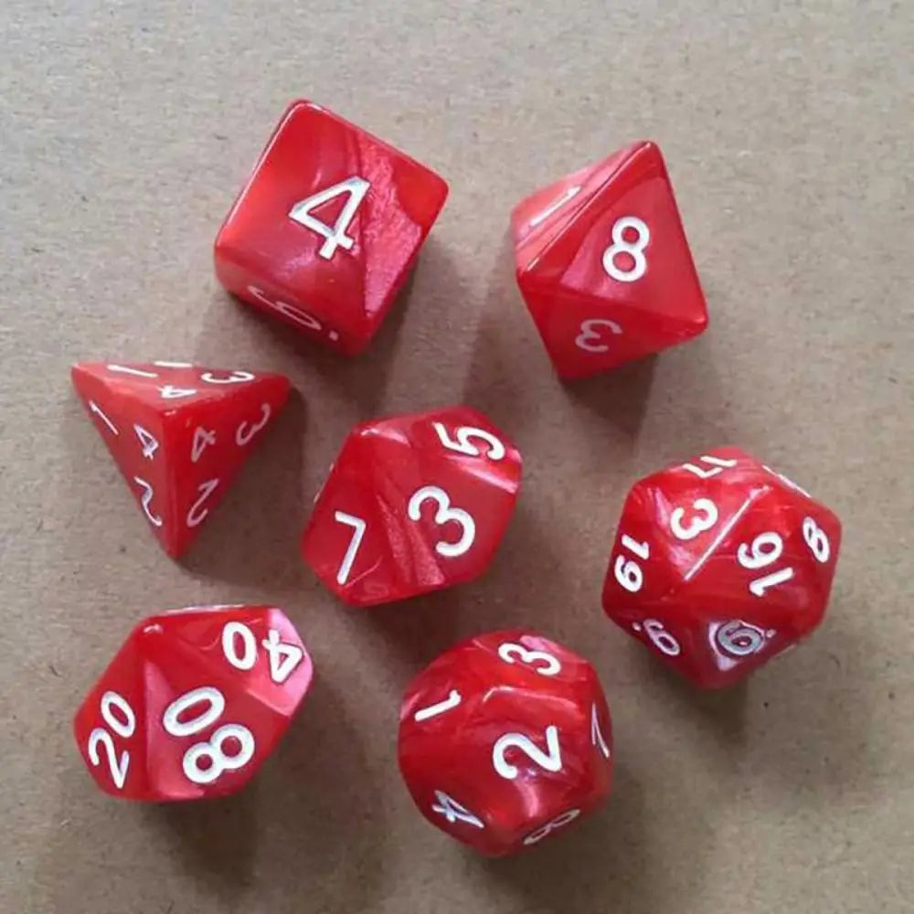 7Pcs/set Acrylic Double-Colors Digital Dice Set Table Game Opaque Polyhedral Dices for DND Dice Tabletop Role-Playing Game Dice