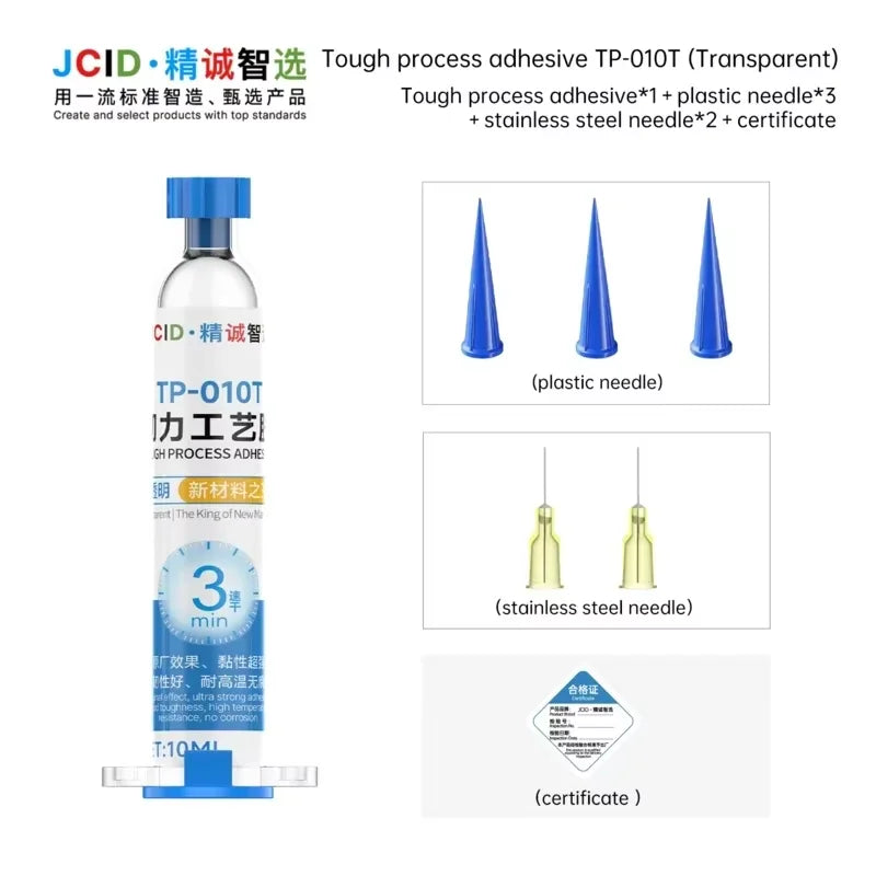 JCID TP Nano Repair Glue for Phone/Electric 3Min Cure Super Strong Fire-Resistant -16℃~62℃ Metal/Plastic/Glass Glue