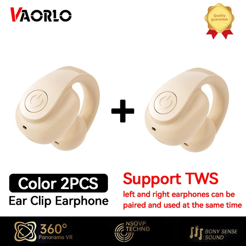 Bluetooth5.4 Single Wireless Earphone Ear-Clip Business Headphone HIFI Stereo TWS Music Headset Sports Earbuds For Xiaomi iphone