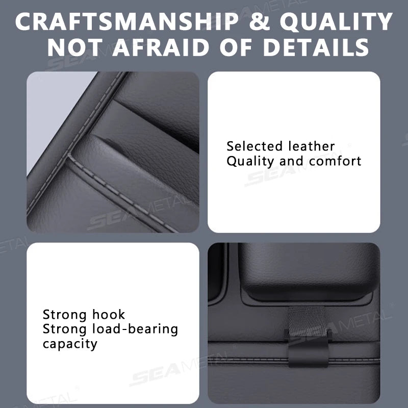 SEAMETAL High-Capacity Car Seat Back Storage Bag Anti Kick Pad Multi-Pocket Backseat Organizer Bag Hanging Car Storage Pocket