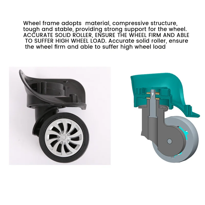 ABRT-4 Pack Replacement Luggage Suitcase Spinner Wheels Universal Swivel Wheel Suitcase Spinner Wheels For Luggage