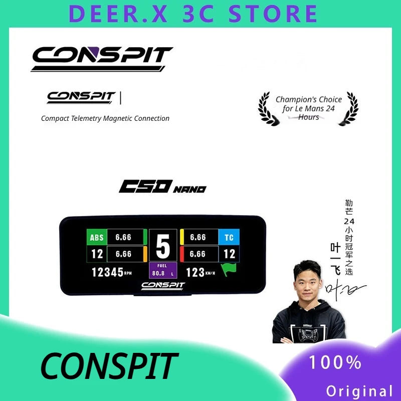 CONSPIT CSD Nano 2.99 Inch Racing Simulator HD Dashboard LCD Display for Game Steering Wheel SIMHUB Magnetic Instrument Meter
