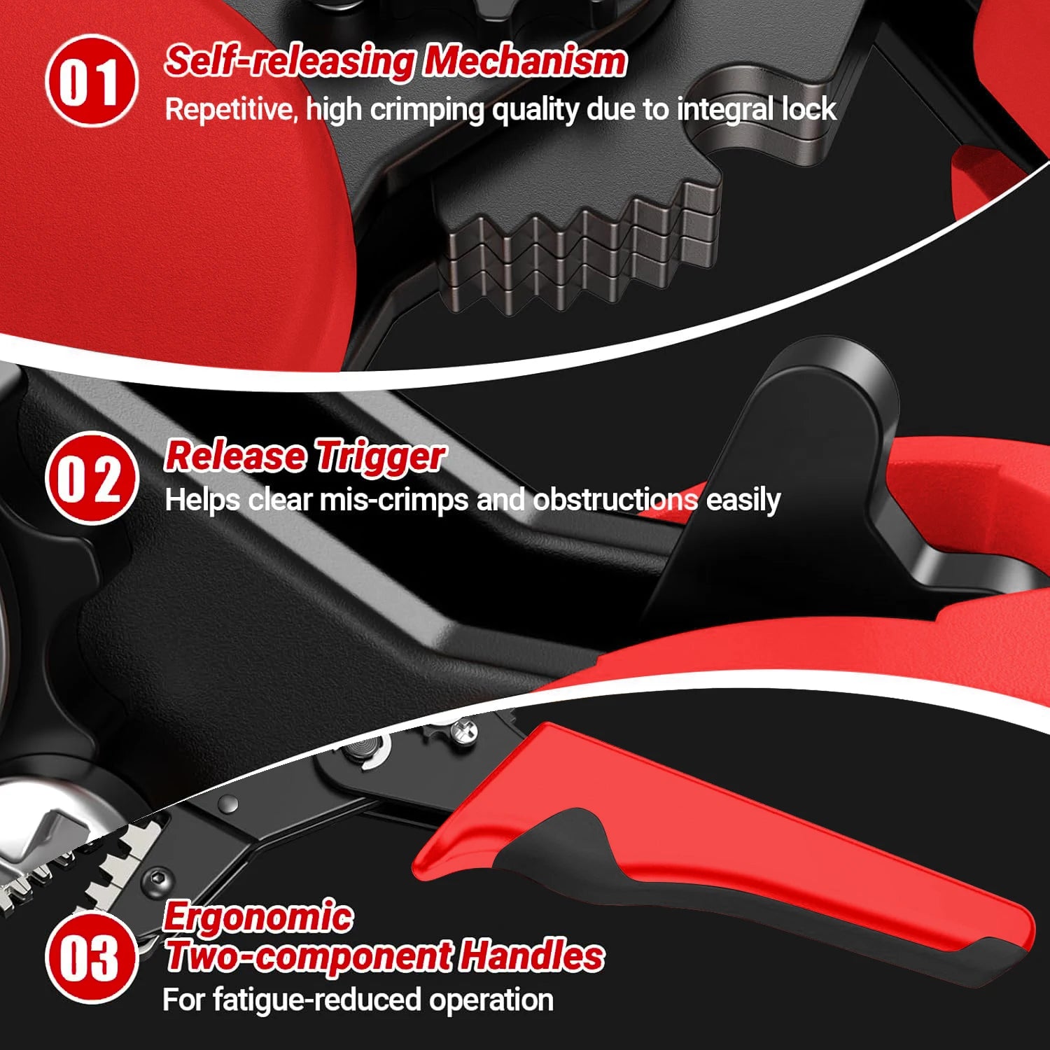 SN-58B Pro Crimps Plug JST ,TE,XH,SM,VH,PH,Molex Terminals Ratchet Crimper Pliers For 0.08-1.5mm²(28-16 AWG) Wires Tool