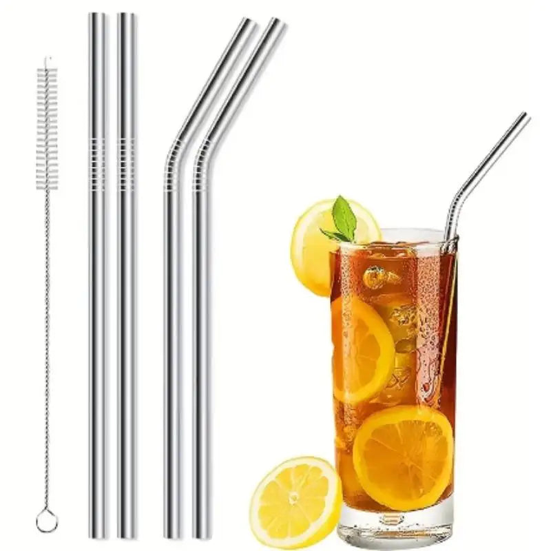30cm Straws for CUP Reusable Stainless Straws 4Set Colorful Healthy Eco Friendly Drinking Straws for Cocktail Smoothie