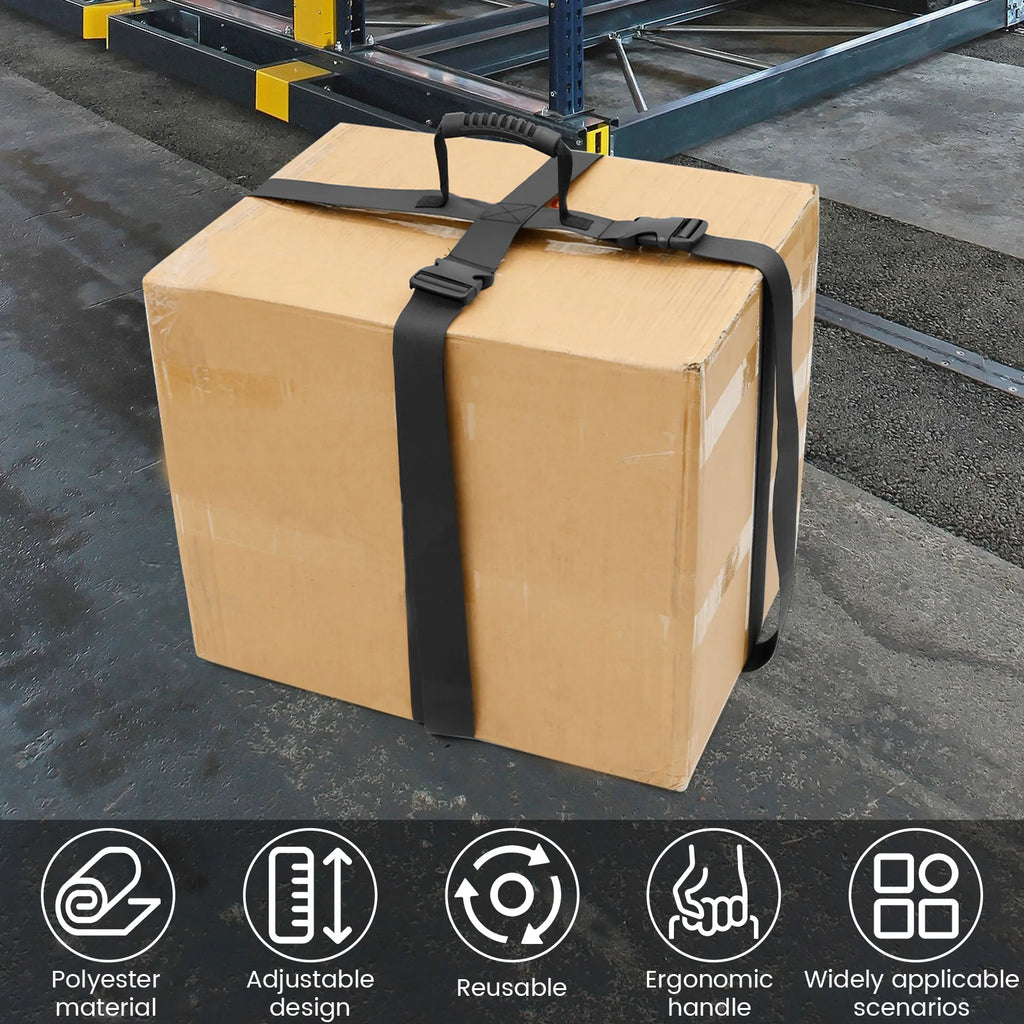 Box Carrying Strap 74.8/118.11 Inch Adjustable Cross Style Box Straps Handheld Carry Belts for Safely Moving and Lifting Luggage